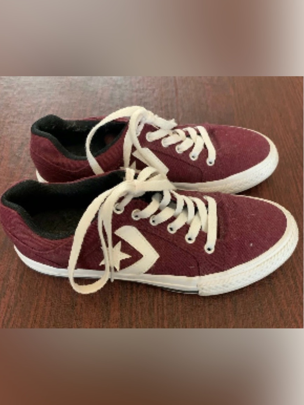 Converse El Distrito Twill Low Top Maroon White Sneakers Shoes-Kids Youth 2Y